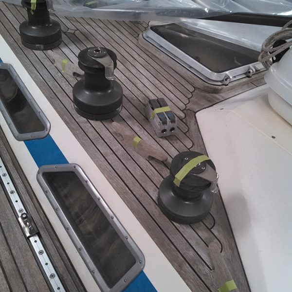 Wind Dancer halyard area before modifications Wind Dancer halyard area before modifications