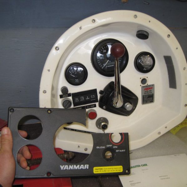 Eagle’s Gift Yanmar gauges transferred to original Nautor GRP panel Eagle's Gift Yanmar gauges transferred to original Nautor GRP panel