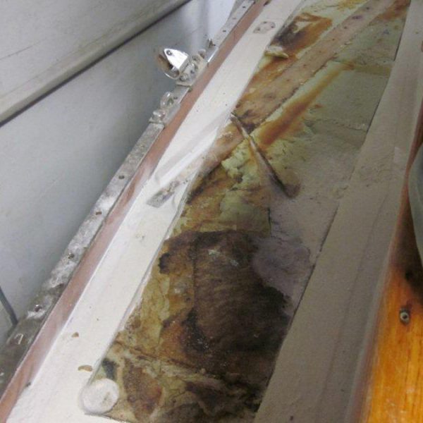 Port side, remove top-skin, de-lamination and perished core Port side, remove top-skin, de-lamination and perished core